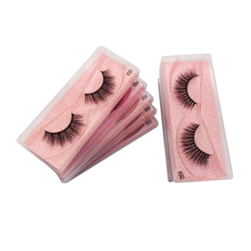 Natürliche 3D Künstliche Nerzwimpern, 10 Paare Leichtes Volumen 6D Kurze Streifenwimpern Wiederverwendbar