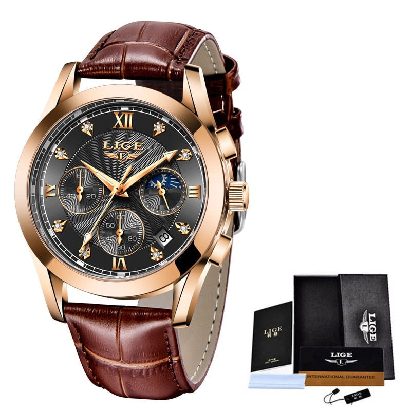 Neu LIGE Gold Damenuhr Business Quarzuhr Damen Top Marke Luxus Damen Armbanduhr Mädchen Uhr Relogio Feminin 2022+Box