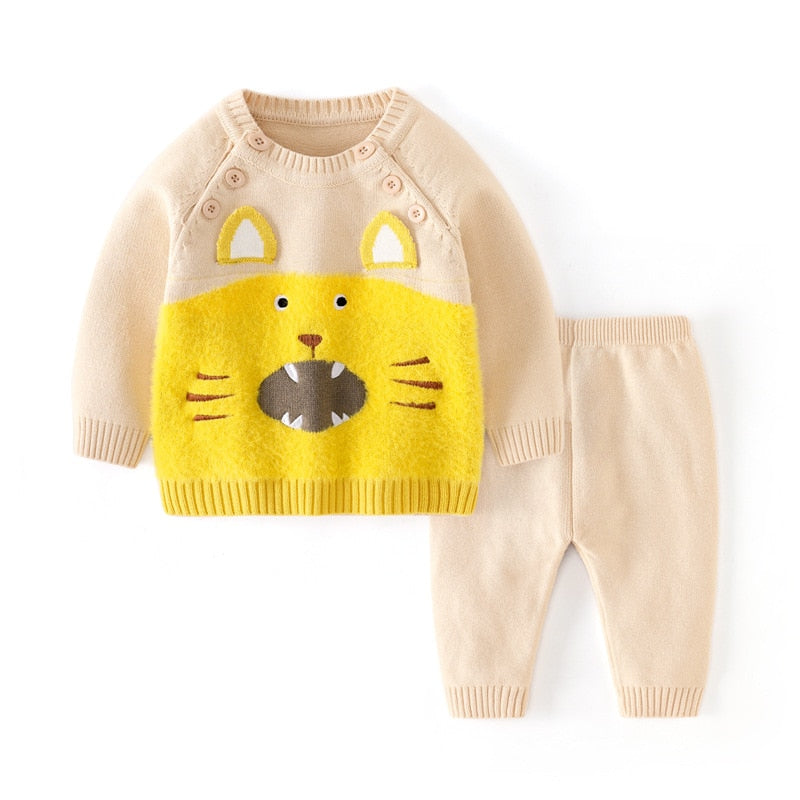 Herbst Winter Gestrickte Baby Sets Baumwolle  Pullover