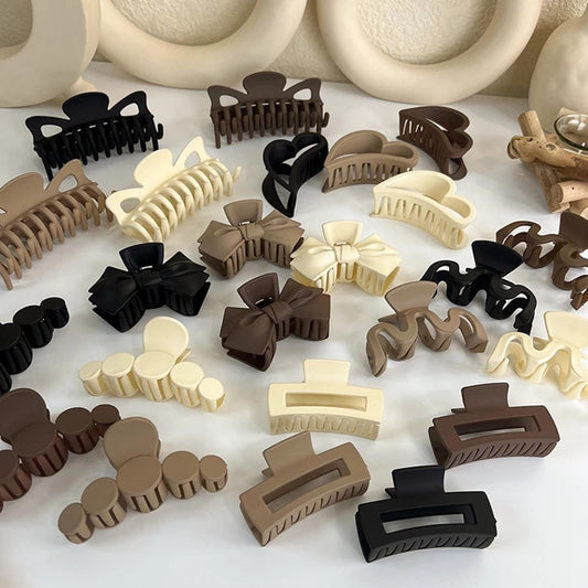 1pcs Koreanisch Kaffee Schwarz Großes Haar Krallen, Acryl Haarnadeln Barrette, Krabbe Haarspangen für Frauen & Mädchen