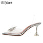 Eilyken Größe 34-45 Sommer Schmetterlingsknoten, Frauen Pumps Mode seltsamer Stil Transparent