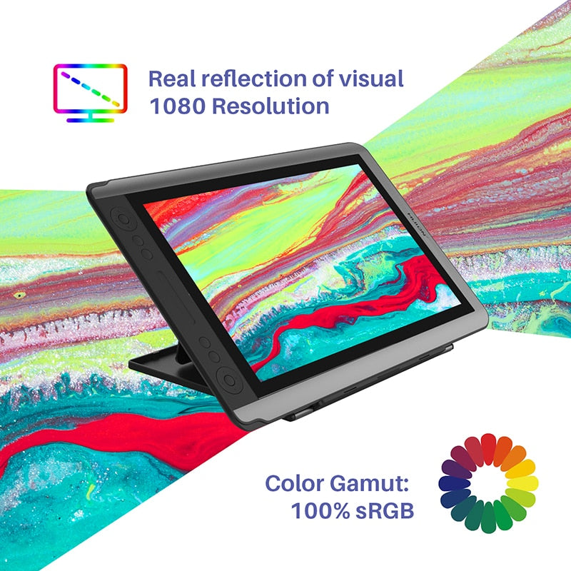 HUION Kamvas 16 Pen Display 15,6 Zoll Digital Graphik Drawing, Tablet Monitor mit 8192 Levels Digital Stylus