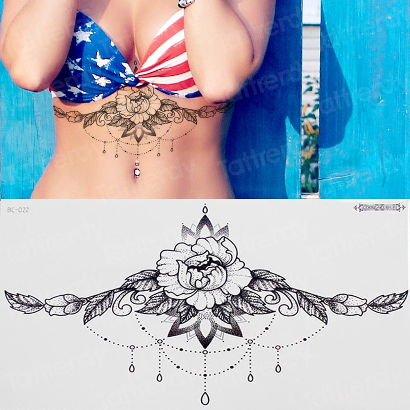 temporäre mode Tattoos-Schmuck, Körperaufkleber für Ägypten arabisch indische Sexy Tattoos-Muster