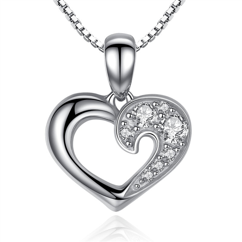 Neue Authentische 925 Sterling Silber, Weibliche Herz Anhänger Halskette