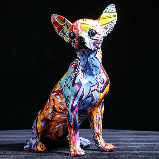 Chihuahua Hund Statue Einfache Wohnzimmer, Ornamente Home Office Kunstharz Skulptur