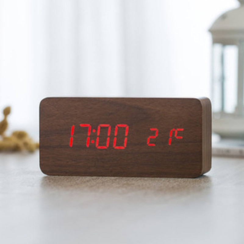 Dual Display Smart Digital LED, Wecker Temperatur Sprachsteuerung, Multifunktions-elektronischer Kalender
