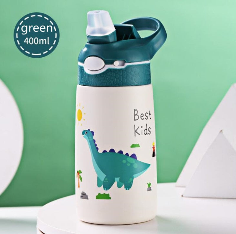 400ML Kinder Thermoskanne Wasserflasche Kinder Thermosbecher Baby Entenschnabel Strohhalm 316 Edelstahl Vakuumflaschen Tumbler Thermobecher