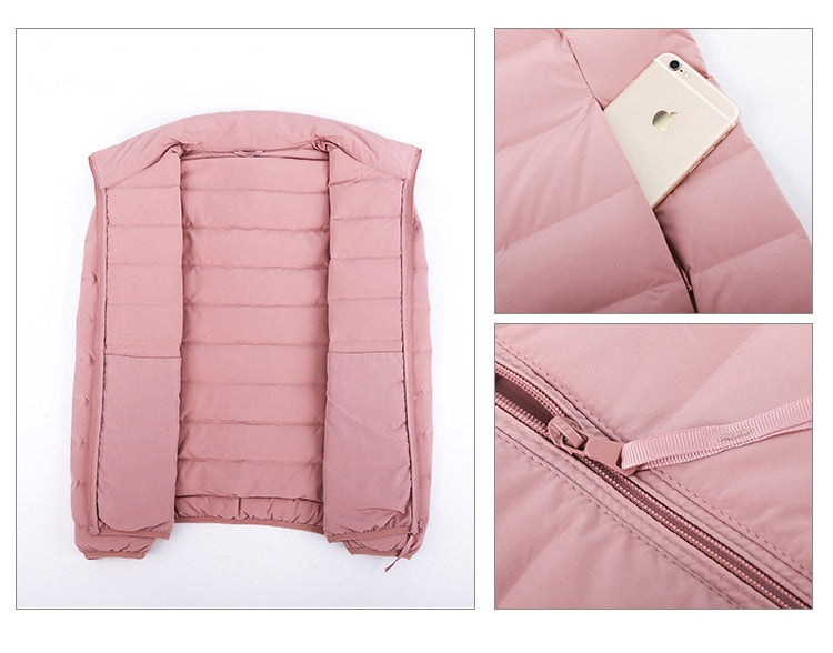 Damenjacke Mattes Gewebe Ultraleicht Winter