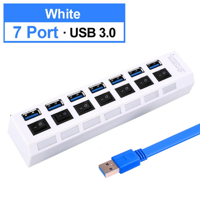 USB HUB 3.0 2.0 Multi 4 7 USB Port Splitter mit Netzteil für PC Computer Notebook Laptops Zubehör Mehrere USB Hab