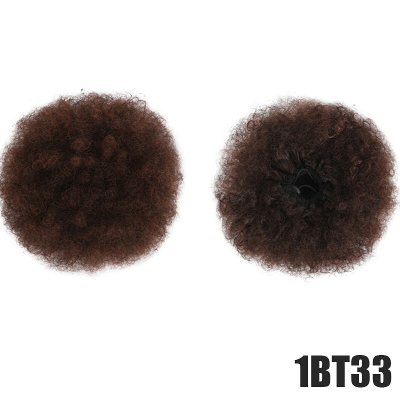 Synthetische Puff Afro Lockig Chignon Perücke Pferdeschwanz Kordel Kurz Afro