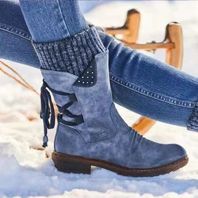 2023 Warme Damen Wildleder Schnee Stiefel, Outdoor Stiefel