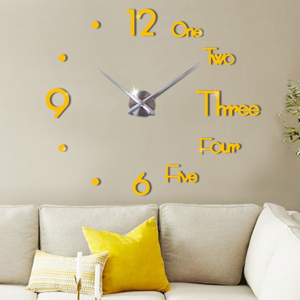 Neue 3D Große Wanduhr Modernes Design, Wandaufkleber Uhr