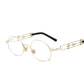 Retro Metall Runde Sonnenbrille für Männer & Frauen, Schwarz Rot Klare Linse mit UV400