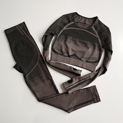 2-teiliges Set Langarm-Sport-Set für Damen