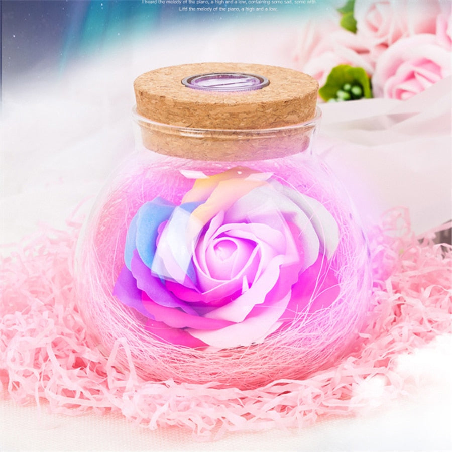 LED romantische Rose Blume mit Fernbedienung, Dimmer Lampe, kreative Nachtlicht Blume