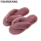 Herbst Winter Frauen Hausschuhe Indoor Boden Flip Flops Mode Pelzigen, warme Pantoffel, Weiche Baumwolle