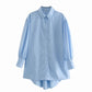 Stylish Women Long Shirt Spring 2021 New Fashion White and Black Blouse Modern Lady Loose Long Sleeve Shirts