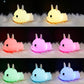 Kaninchen LED-Nachtlicht mit Berührungssensor, Fernbedienung Bunte dimmbare Timer, wiederaufladbare Silikon-Häschen-Lampe für Kinder Baby-Geschenk