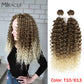 Afro Kinky Curly Hair Wave Synthetisches Haar Hitzebeständig Deep Wave Hair Bundles Extensions Braun 2Pcs / Lot 26Inch