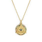 Lucky Eye Eulenherz Fatima Handpantoffeln Türkischer Böser Blick Anhänger Halskette Kupfer Goldfarbe, Langkettige Halskette für Frauen BE132