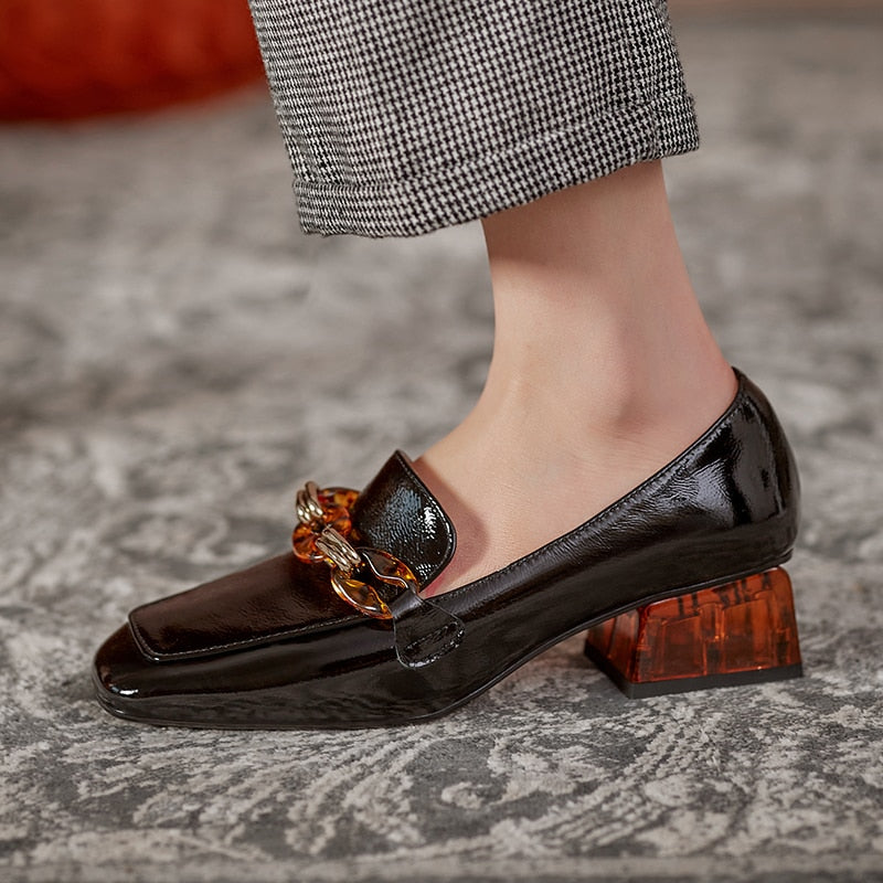 Concise Frauen High Heels Schuhe Echtes Leder Runde Zehe Schuhe für Frauen, Echtes Leder 2022