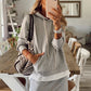 Damen Casual zweiteiler elegant Hoodie Sweatshirt und Harajuku, A-Linie Röcke mit fronttasche Anzug