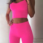 2Pcs Frauen Yoga-Set Workout Legging Caprihose, Damen Trainingsanzug Laufkleidung