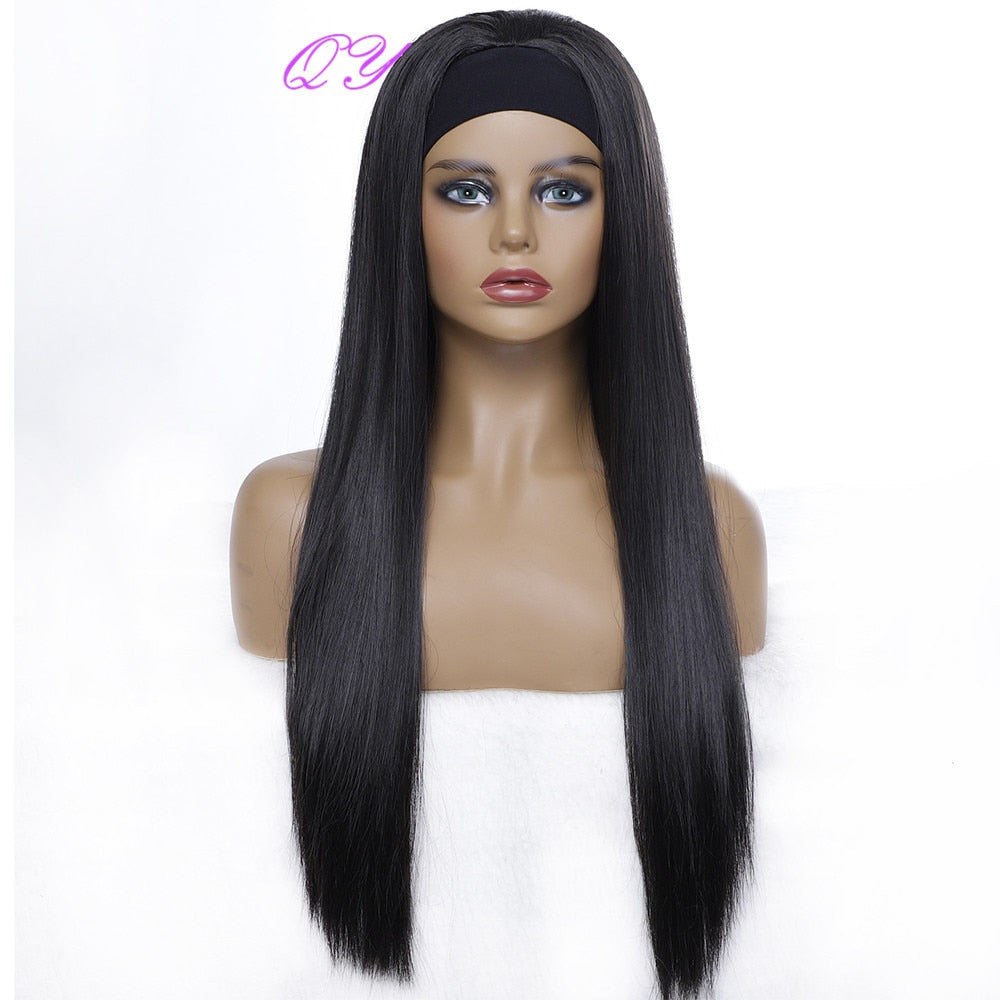 Hair Big Afro Kinky Curly Stirnband Perücken für Frauen Synthetisches Haar Perücken Turban Wrap Hair Style