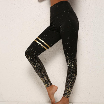 Schwarze Yogahose, schnell trocknende Leggings für Damen