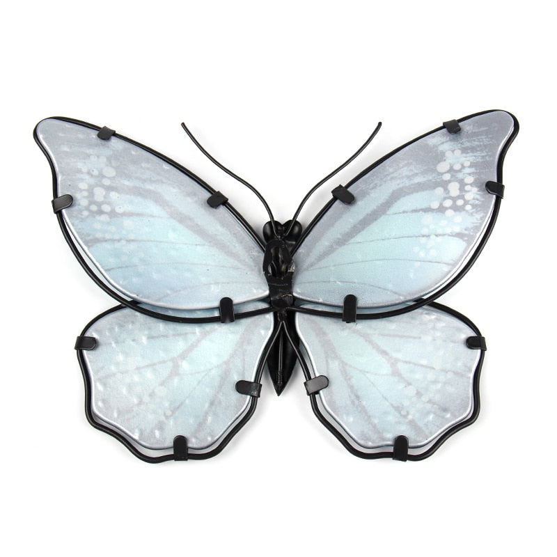 Home Decor Metallschmetterling mit GlassWall Artwork für Gartendekoration, Tierstatuen und Skulpturen für den Garten
