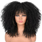Kurzes Haar Afro Kinky Curly Perücken mit Pony für schwarze Frauen, afrikanische synthetische  Lolita Perücken