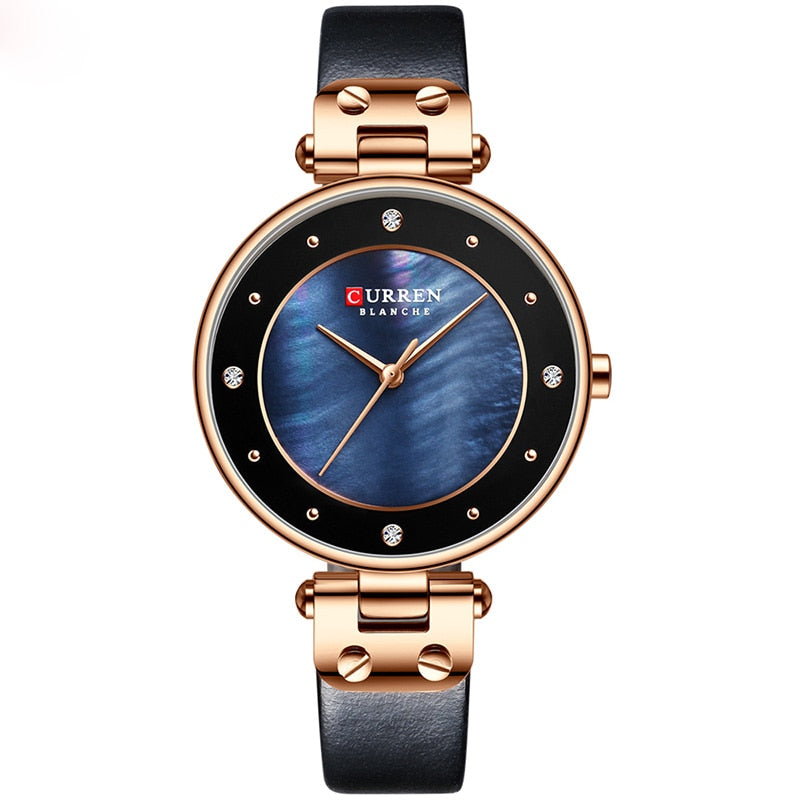 CURREN Mode Frauen Uhr für Damen, Quarzuhren Wasserdicht Stahl Mesh Weiblich Armbanduhr