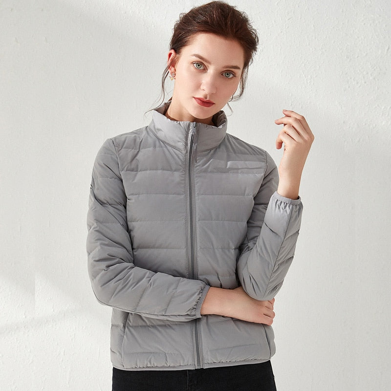 Damenjacke Mattes Gewebe Ultraleicht Winter