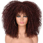 Kurzes Haar Afro Kinky Curly Perücken mit Pony für schwarze Frauen, afrikanische synthetische  Lolita Perücken