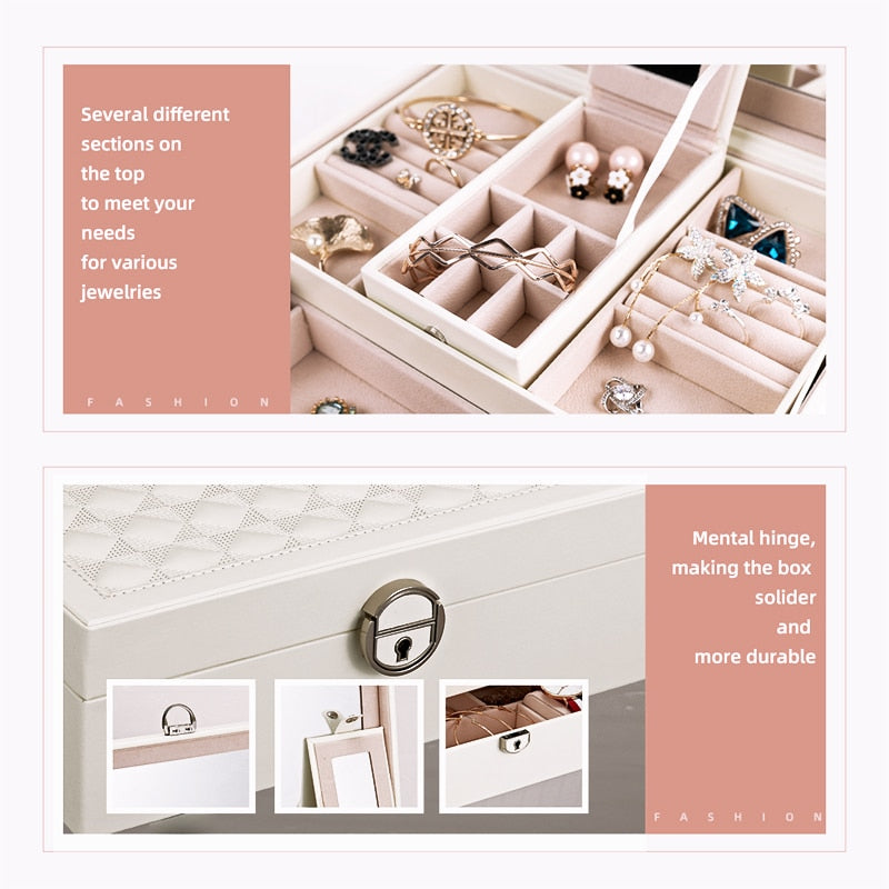 Schmuckschatulle aus Leder mit Mini-Reise-Aufbewahrungsbox