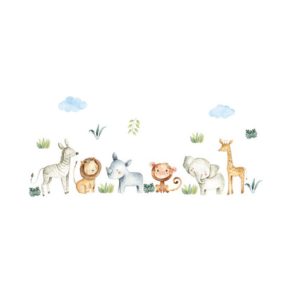 Cartoon handgezeichnete Tiere Wandaufkleber für Wohnkultur, Wanddekor Aufkleber für Kinderzimmer
