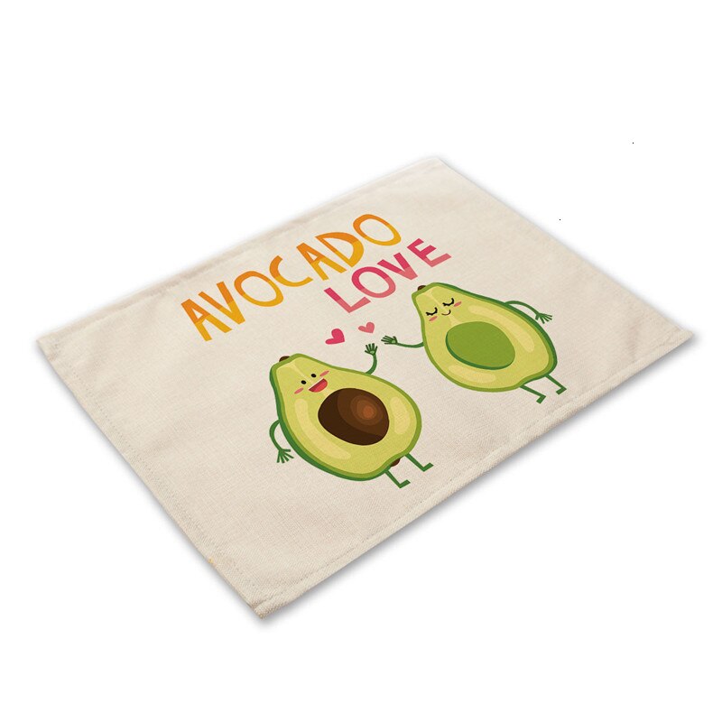 Tropische Avocadomuster Küchentischset aus Baumwolle