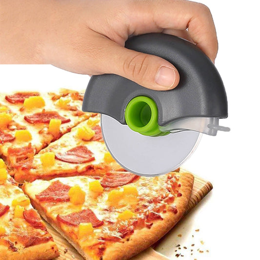 Edelstahl-Rundrad-Schneidemesser für Pizza mit Deckelrolle, Teigschneider