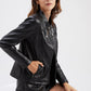 Damen langarm Lederjacke,  Motorrad-jacke