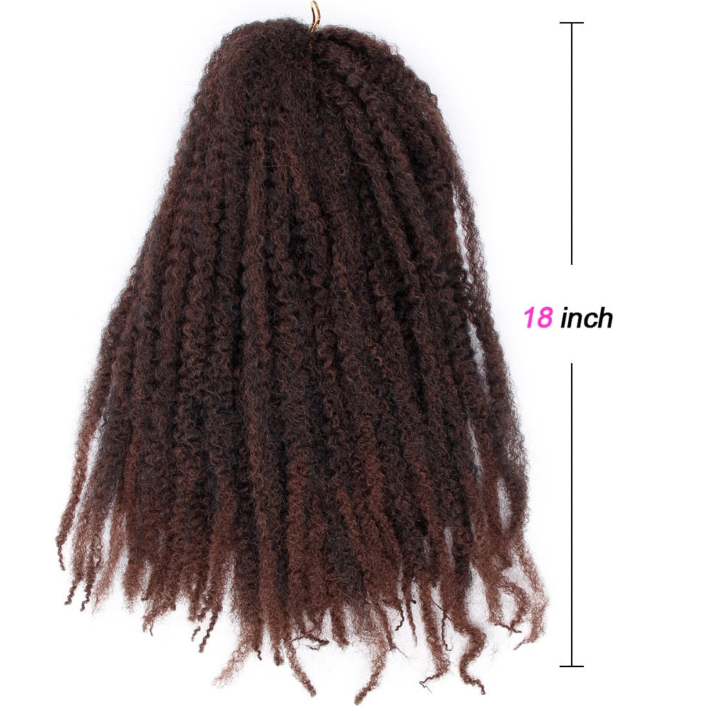 Black Star 18 Zoll Afro Kinky Curly Marley, Haar Ombre Synthetische Marley, Zöpfe Haarverlängerungen für Frauen
