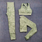 3 Teile / satz Damen Camouflage Yoga Set, Yoga-Leggings für Frauen, gestreifte Kompressionshose