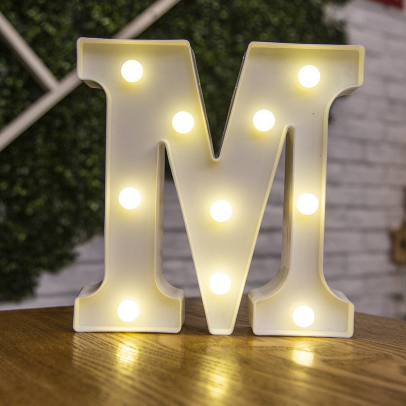 Alphabet Buchstaben LED-Leuchten, Leuchtzahl Lampe, Dekor Batterie, Nachtlicht für Zuhause Hochzeit Geburtstag Weihnachtsfeier Dekoration