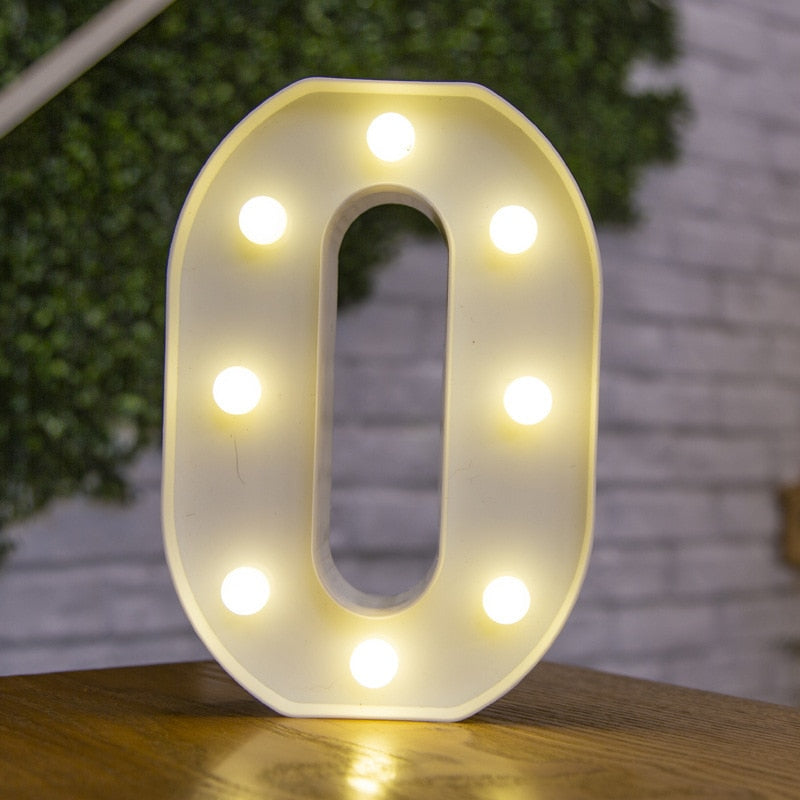 Alphabet Buchstaben LED-Leuchten, Leuchtzahl Lampe, Dekor Batterie, Nachtlicht für Zuhause Hochzeit Geburtstag Weihnachtsfeier Dekoration