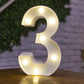 Alphabet Buchstaben LED-Leuchten, Leuchtzahl Lampe, Dekor Batterie, Nachtlicht für Zuhause Hochzeit Geburtstag Weihnachtsfeier Dekoration