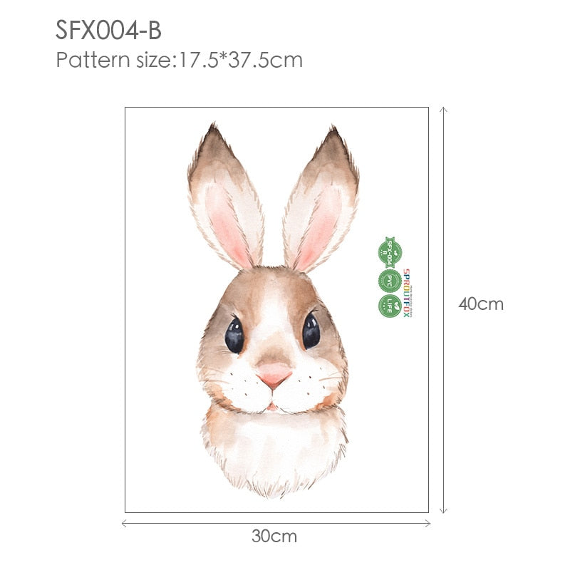 30*40cm Wandaufkleber Home Decor Wohnzimmer Zwei niedliche Kaninchen Abnehmbare Home Wohnzimmer Dekoration Wandbild Hase Aufkleber