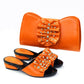 2023 neuestes italienisches Design Mode afrikanische Frauen, niedrige Ferse bequeme Schuhe und Taschen Set