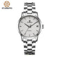 StarKing Klassische Frauen, Einfache Uhr Automatisch aus Edelstahl, Weißes Zifferblatt Armbanduhr, Auto Datum Damen Mechanisch Relogio Feminino