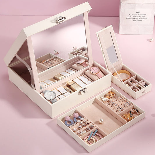 Schmuckschatulle aus Leder mit Mini-Reise-Aufbewahrungsbox