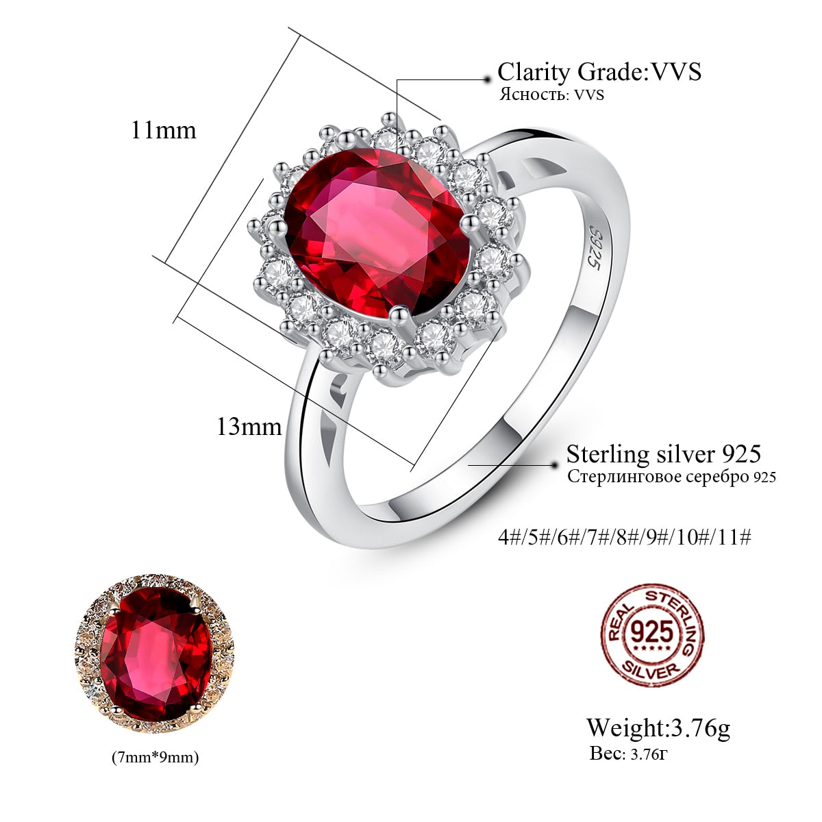 925 Sterling Silber Smaragd Saphir für Frauen, Verlobungsring, feiner Schmuck