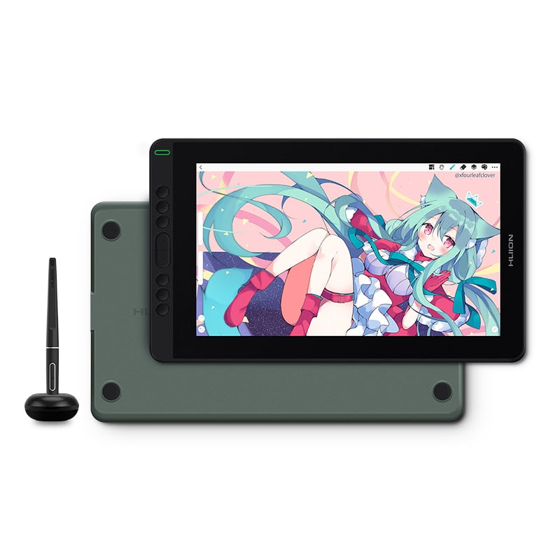 Huion Kamvas 13 Grafiktablett Monitor AG, Glasstift Display Zeichenmonitor 8192, Batterieloser Stylus für Android Windows MacOS